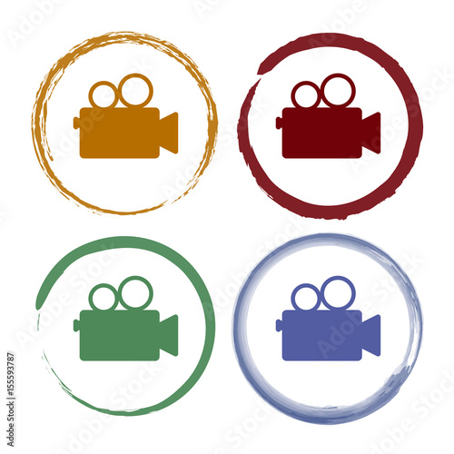 Pinselstrich Icon Set - Filmkamera