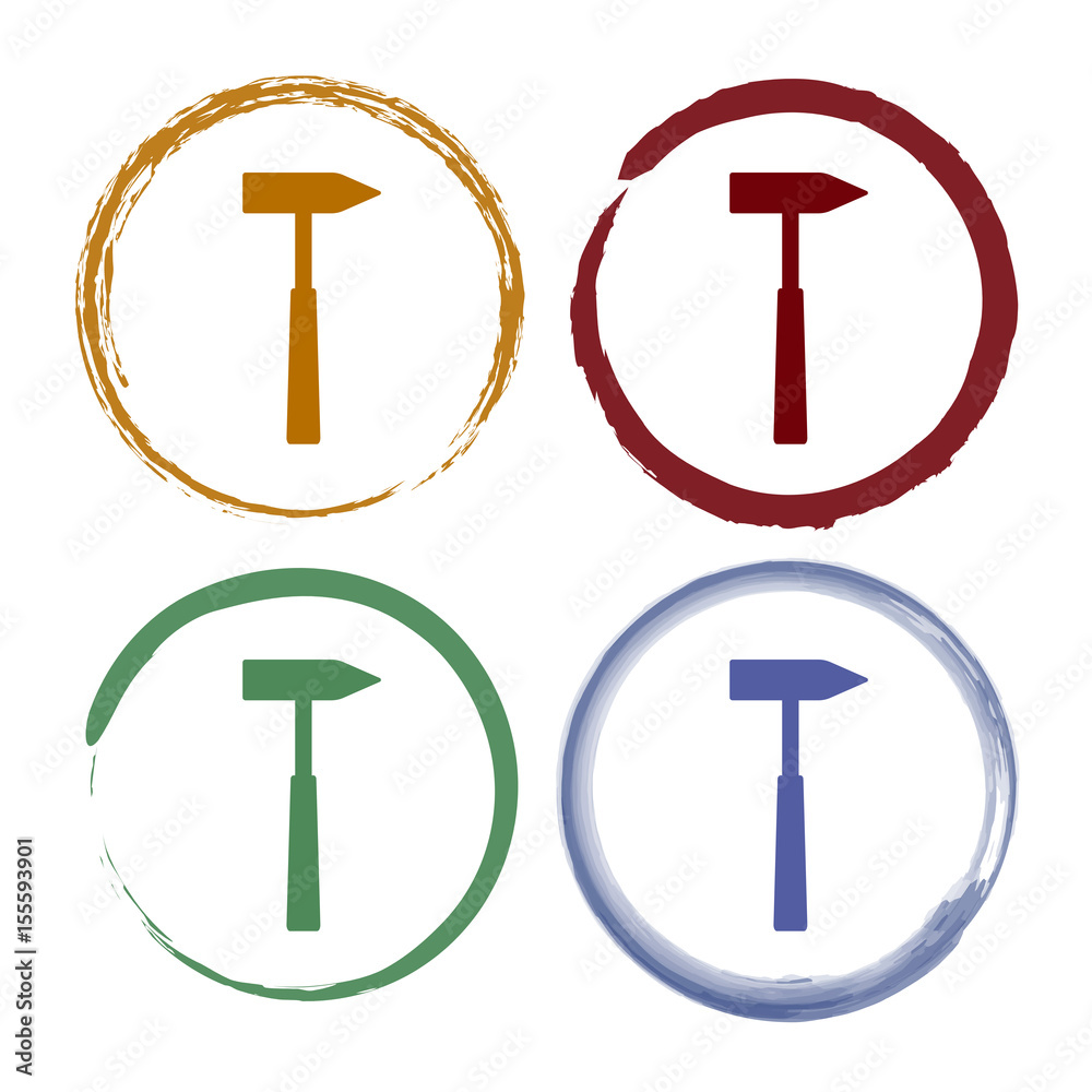 Pinselstrich Icon Set - Hammer Pinselstrich Icon Set - Hammer