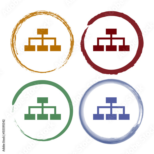 Pinselstrich Icon Set - Stammbaum