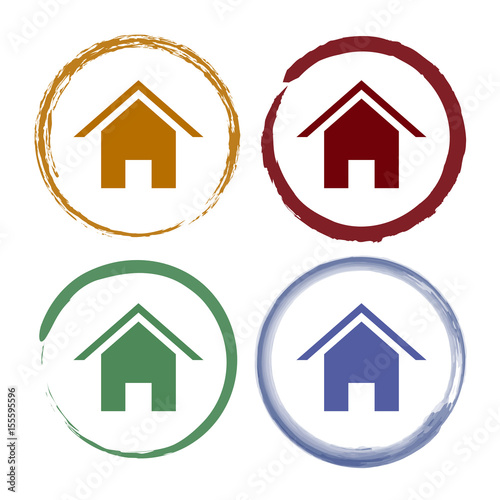 Pinselstrich Icon Set - Haus