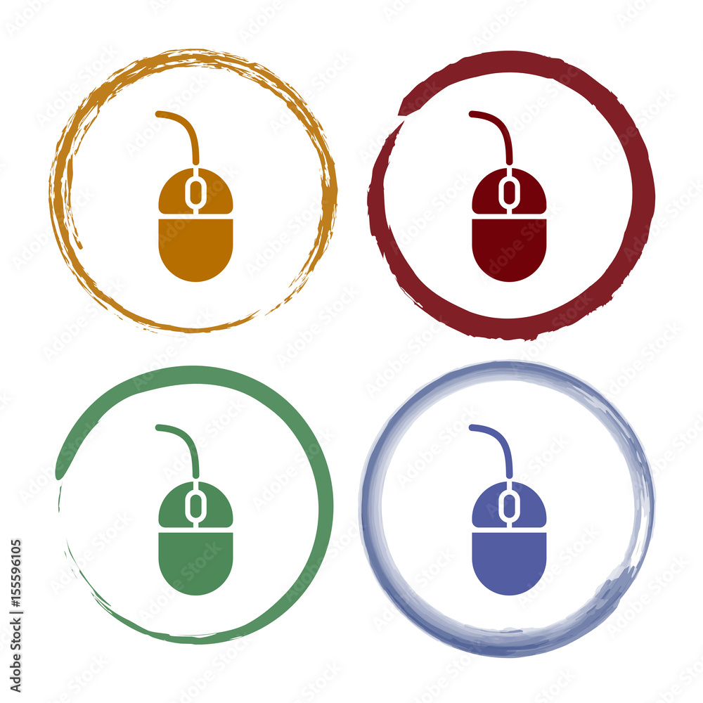 Pinselstrich Icon Set - Computermaus