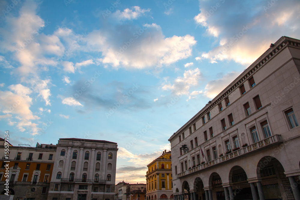 The panorama of Piazza della Vittoria square, brescia, italy