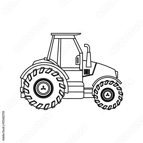 tractor vehicle agricultural farm machine vector illustration