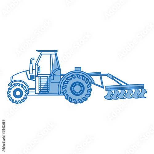 plowing tractor agriculture vehicle concept vector illustration