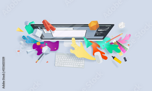 Creative concept banner. Vector illustration for graphic and web design, logo design, vector design, stationary, branding, corporate identity, product design.
