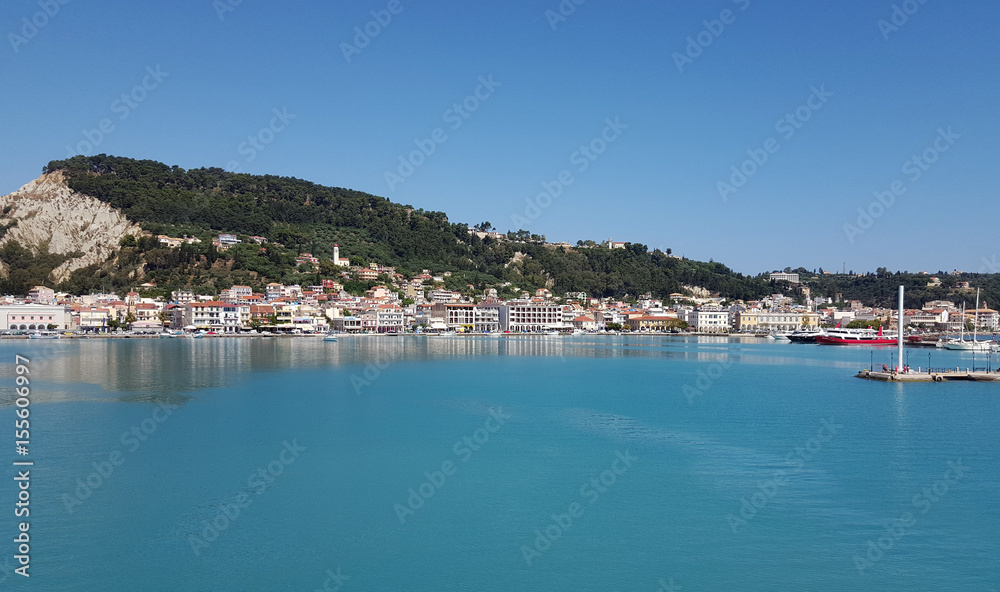 Zante town panorama from the sea