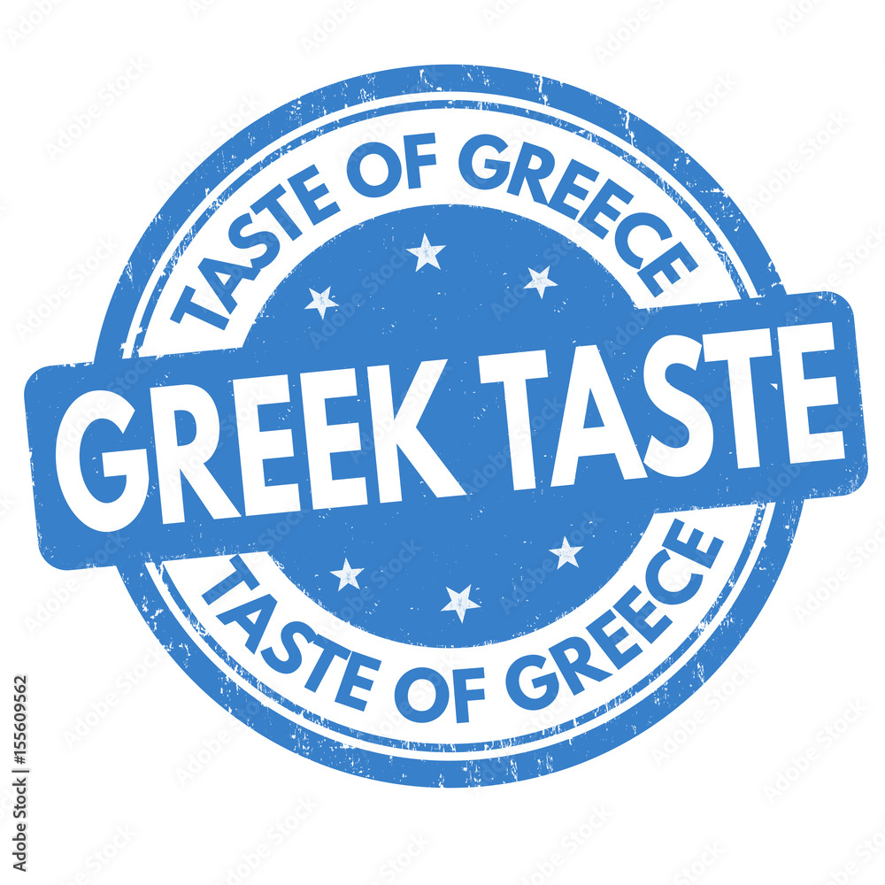 Taste of Greece and Greek taste sign or stamp