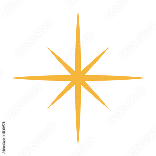golden glittering star shaped christmas ornament vector illustration