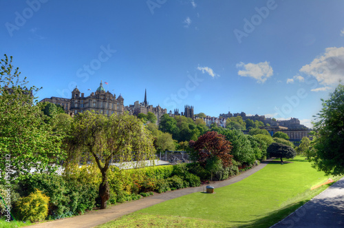 Princes Street Gardens in Edinburgh, Scotland.