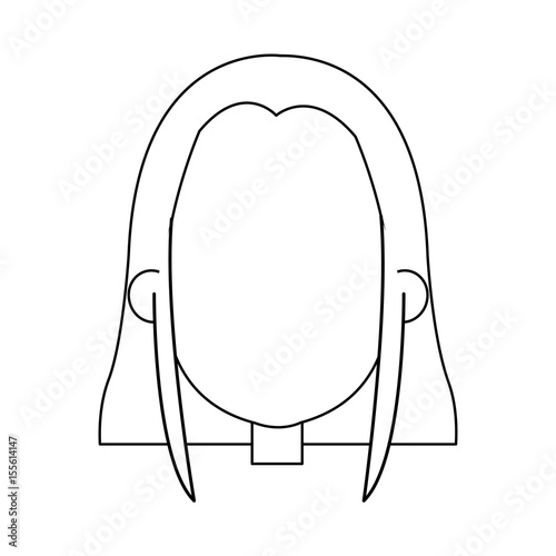 cartoon face of saint virgin mary vector illustration