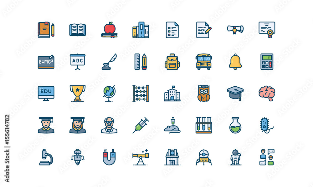 Education and science icon set Education and science icon set