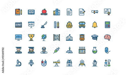 Education and science icon set