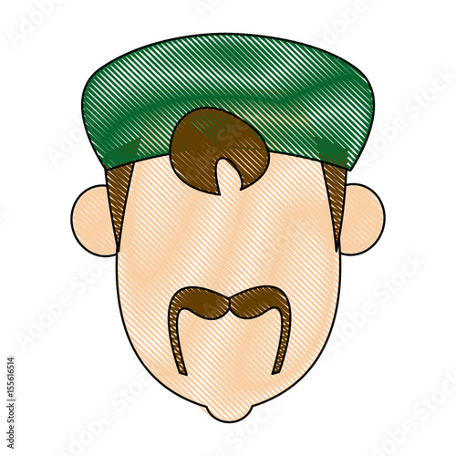 silgouette man with turban mustache nativity vector illustration