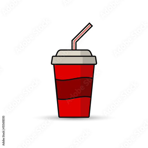 Soda paper cup icon. Vector illustration. Cool drink icon.
