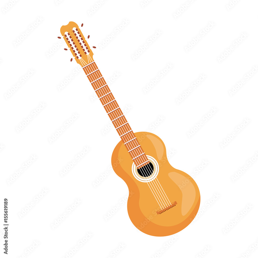 guitar instrument brazil music melody image vector illustration
