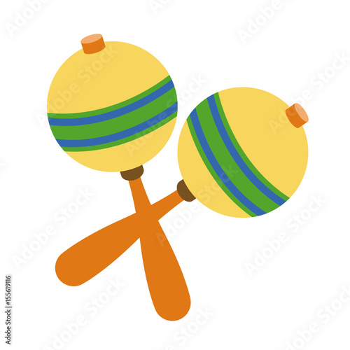 maraca instrument brazilian music percussion vector illustration