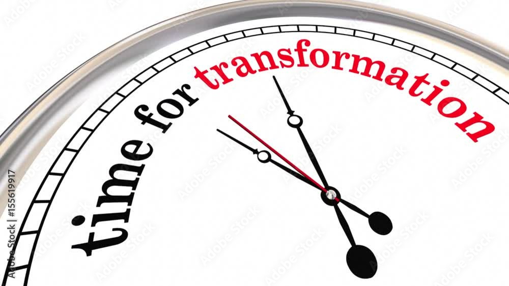 Time for Transformation Evolution Change Clock 3d Animation Stock Video