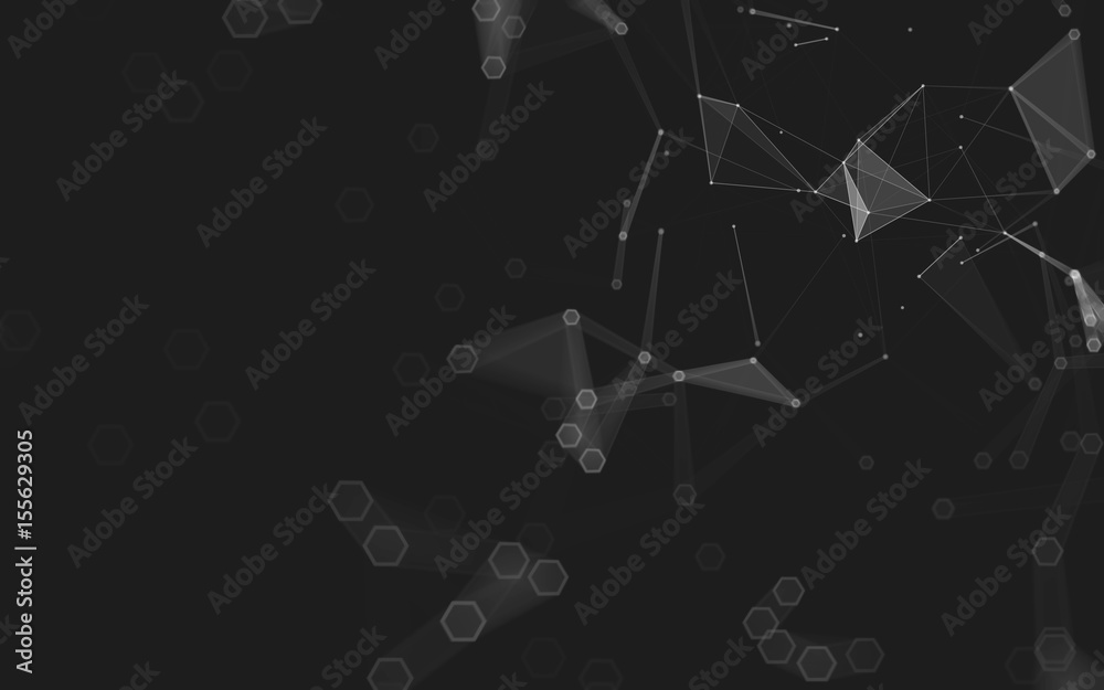 Abstract polygonal space low poly dark background, 3d rendering Abstract polygonal space low poly dark background, 3d rendering