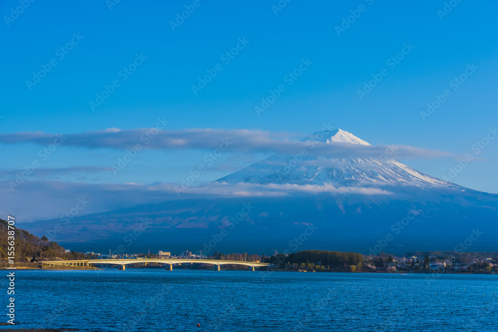 夕景の富士山