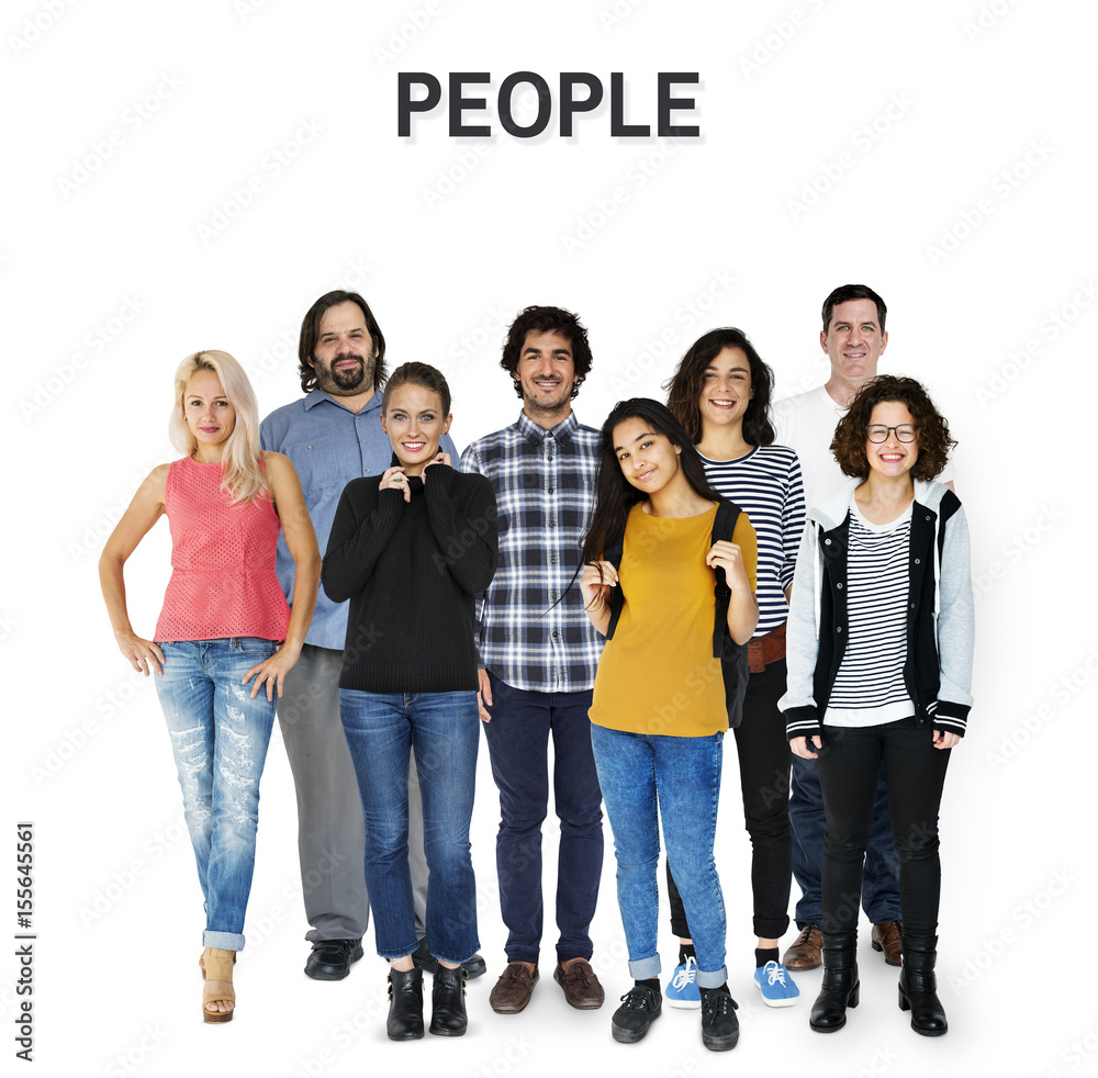Obraz premium Group of Diversity People Together Set Studio Isolated