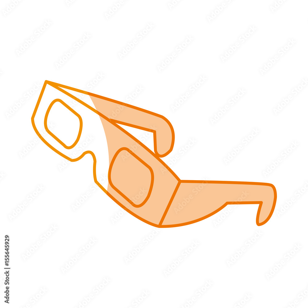 silhouette 3d glasses to see movie in the cinema, vector illustration silhouette 3d glasses to see movie in the cinema, vector illustration