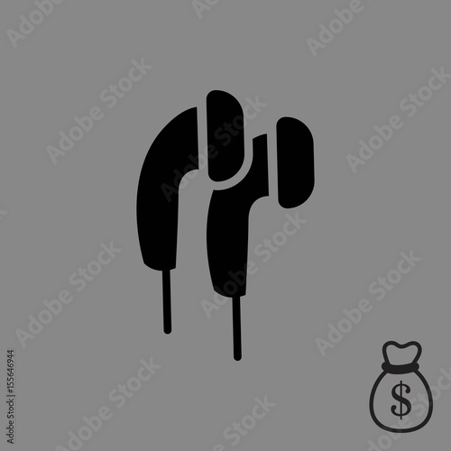Headphones icon stock vector illustration flat design