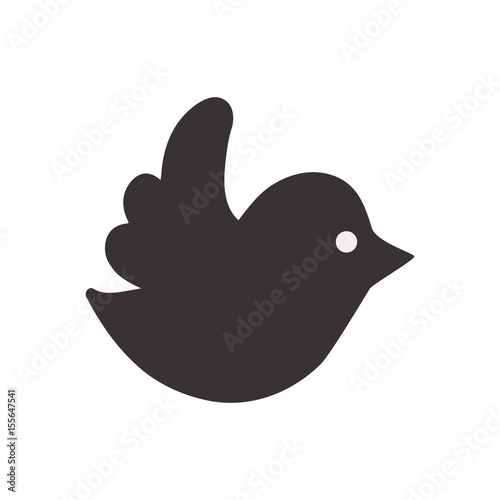 Obraz na plátne black dove of twitter icon design, vector illustration