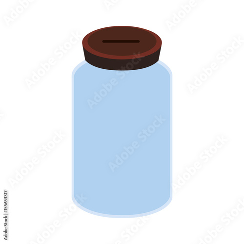 glass bottle to save cash money, vector illustration