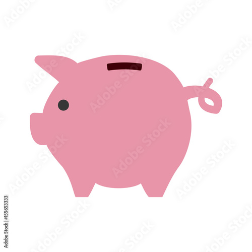 save money inside pig in the home, vector illustration