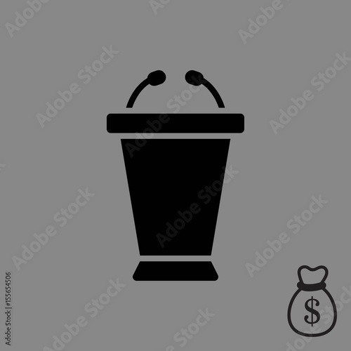 lectern with microphone icon stock vector illustration flat design