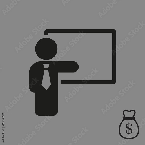 teacher and the Board icon stock vector illustration flat design