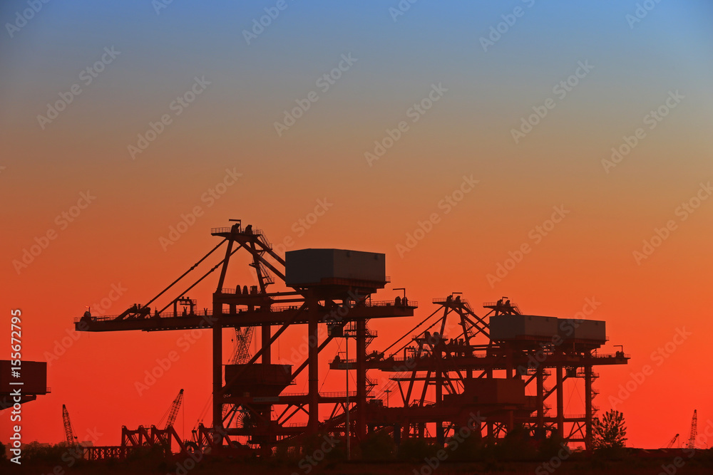 Port crane unloading container ships Port crane unloading container ships