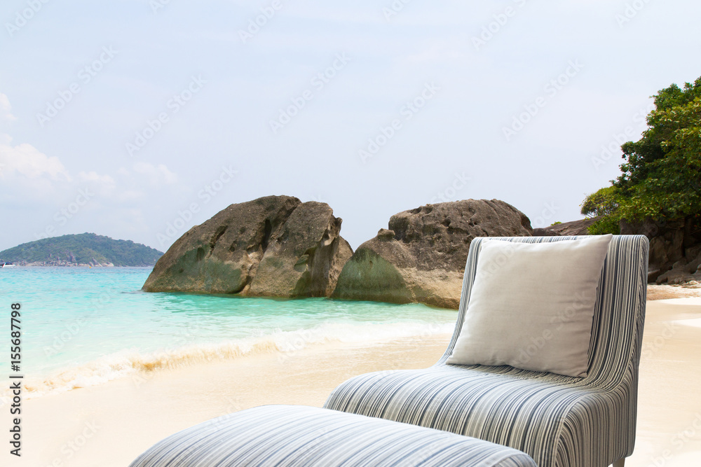Naklejka premium Modern sofa on the beach.