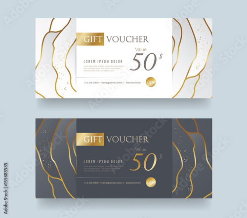 Gift voucher template with premium pattern,Vector illustration