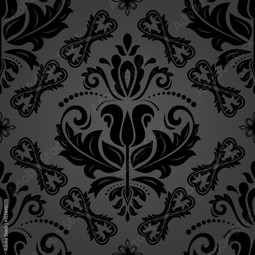 Classic seamless vector dark pattern. Traditional orient ornament. Classic vintage background