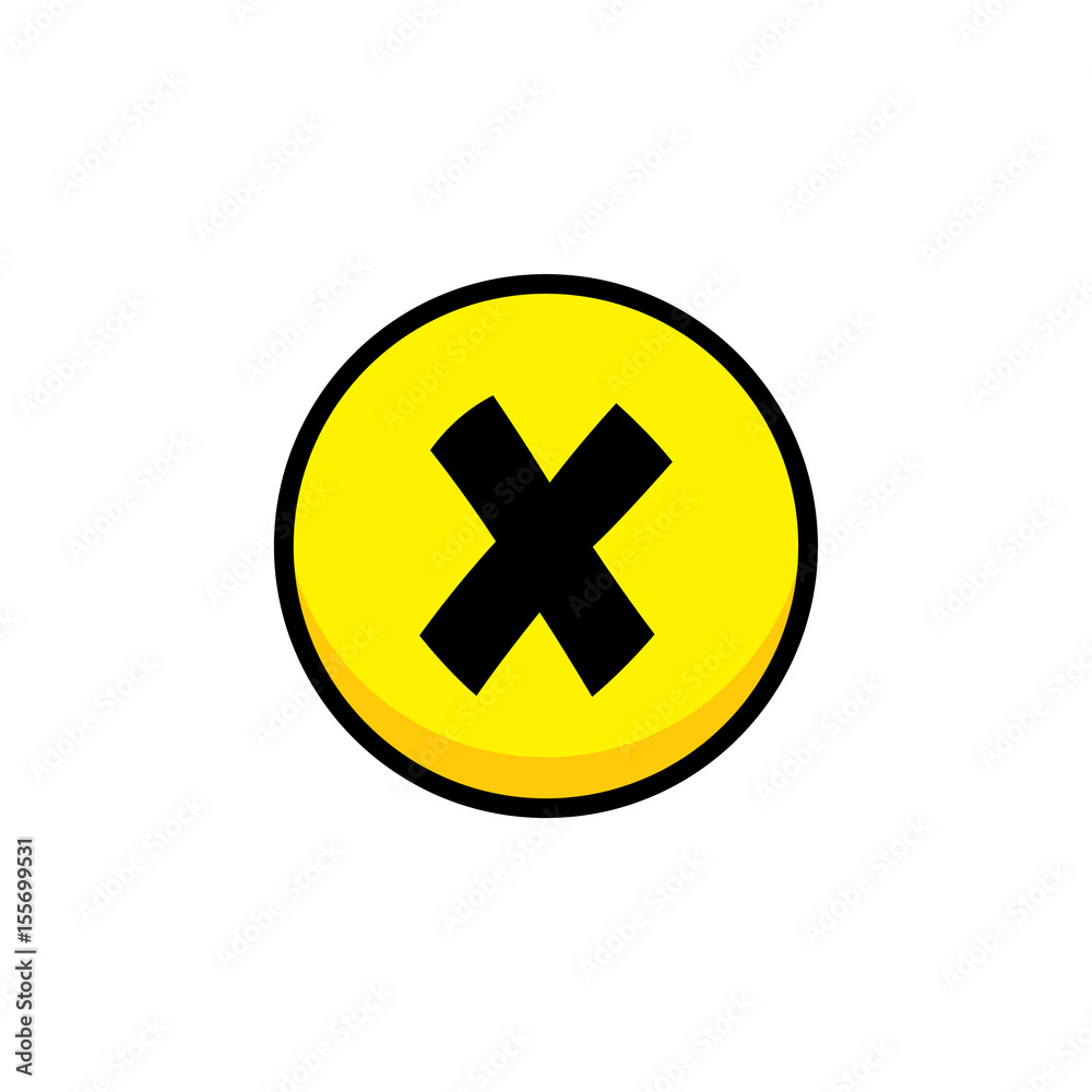 decline cross video game asset menu icon button layer vector art decline cross video game asset menu icon button layer vector art