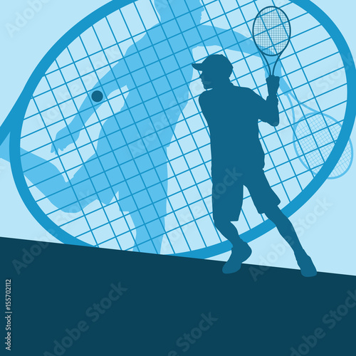 Tennis player male vector abstract