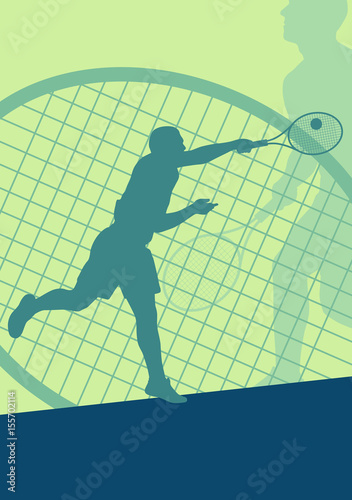 Tennis player male vector abstract