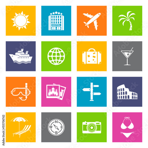 Summer and travel icons