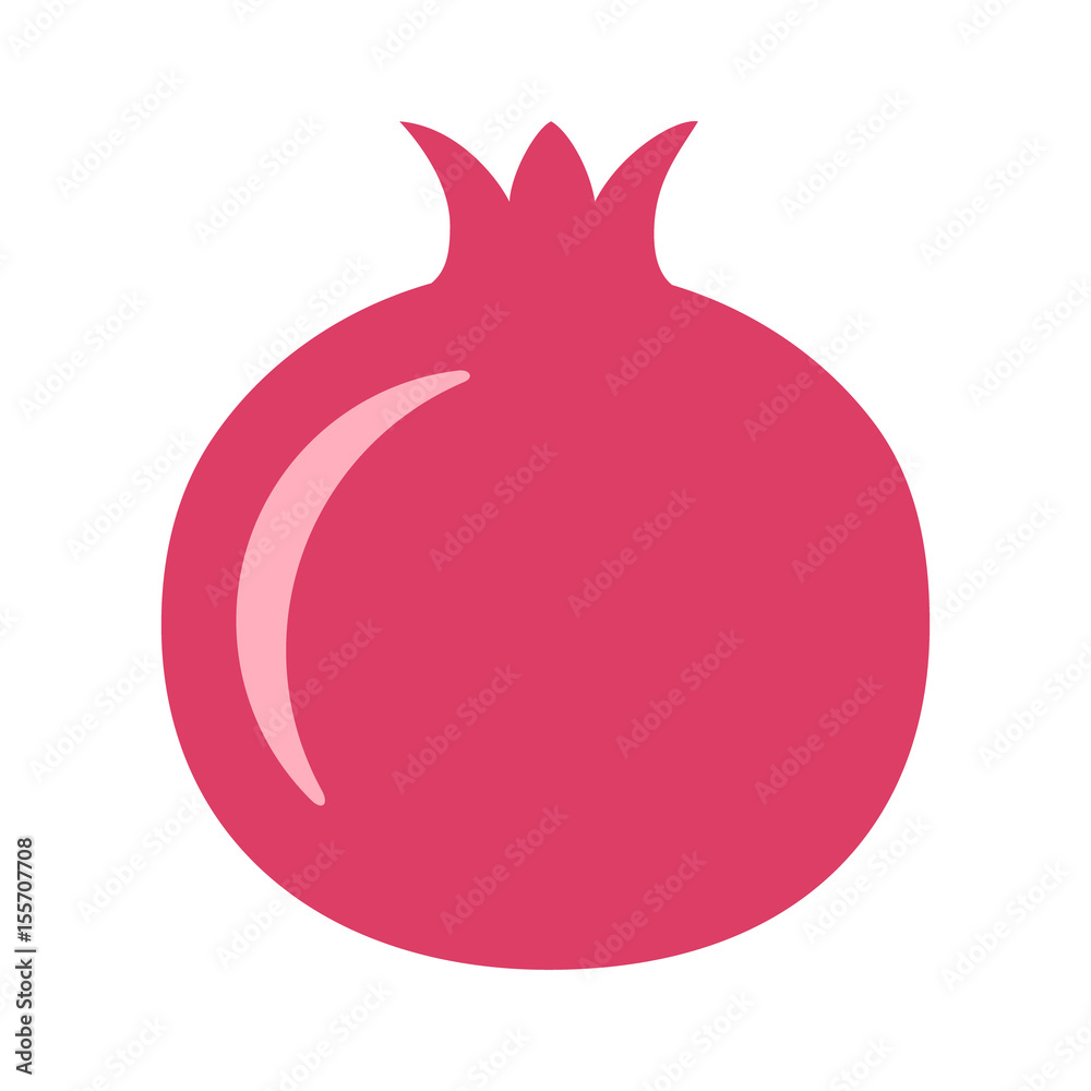 Obraz Pomegranate fruit flat vector color icon for food apps and websites