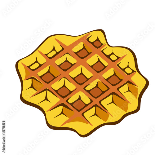 Delicious crispy Viennese wafers on white background.