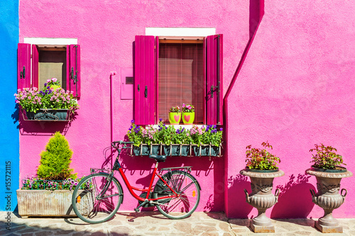 Colorful houses in Burano island near Venice, Italy