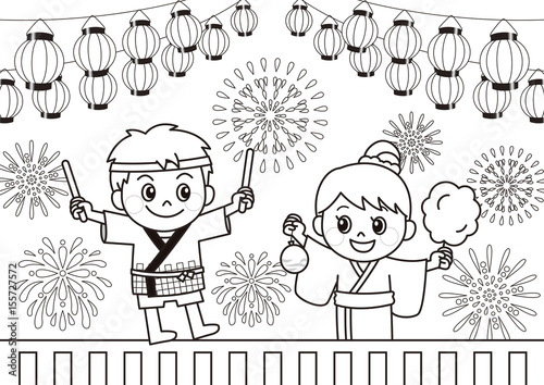 祭りぬりえ