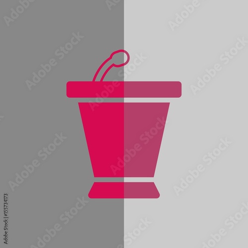 lectern with microphone icon stock vector illustration flat design