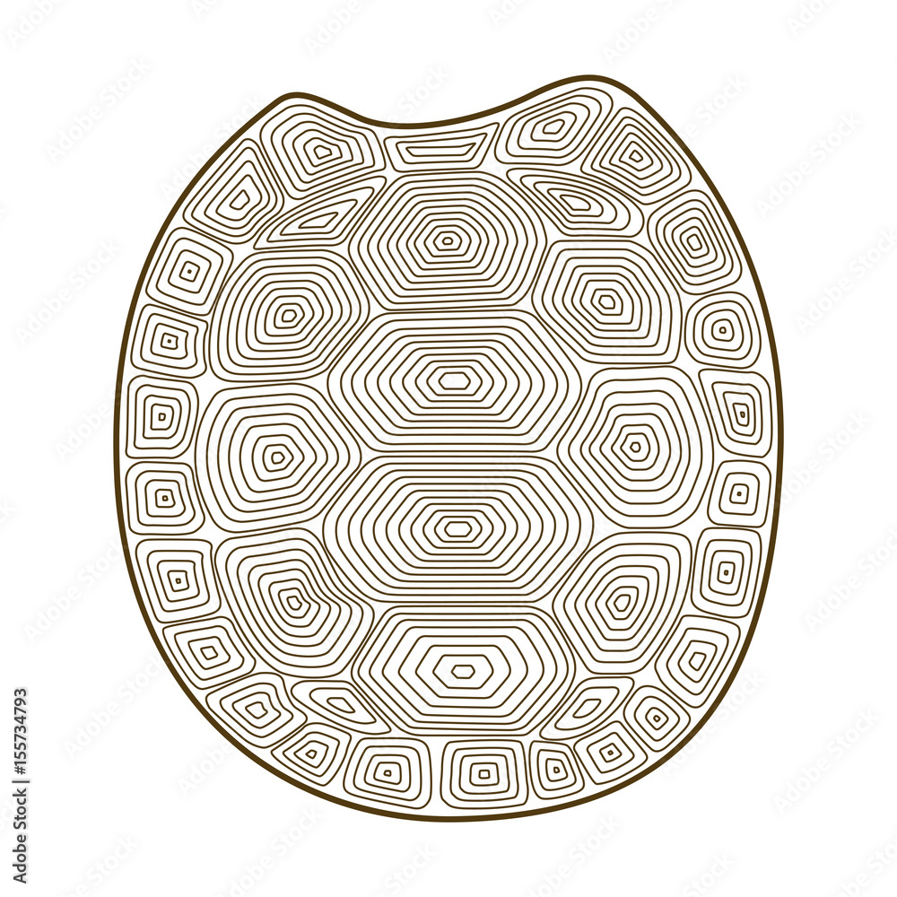 Naklejka premium Carapace turtle Zen Tangle. Coloring book with shell tortoise.