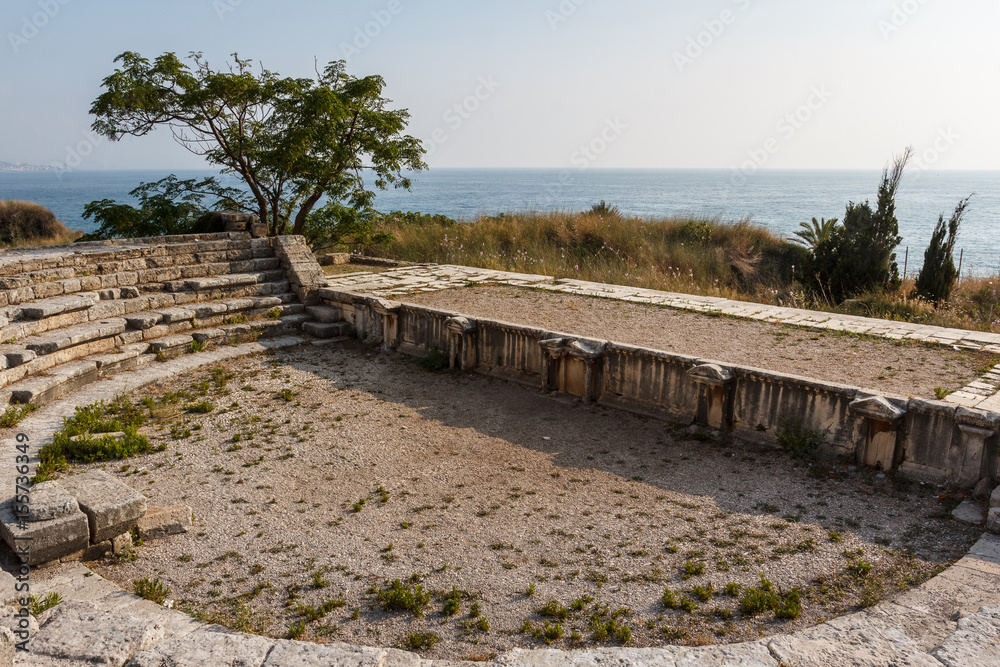 Fototapeta premium Ancient ruins around castle of Byblos, Lebanon