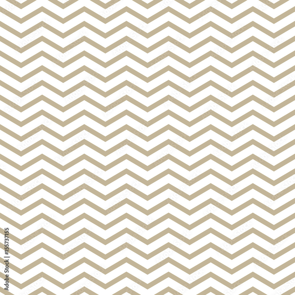 Fototapeta Złote geometryczne abstrakcyjne fale na białym tle, wzór na tkaninę i papier do pakowania, ilustracja wektorowa