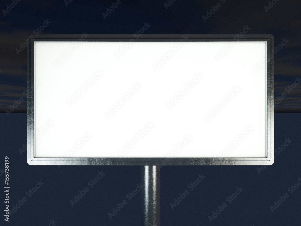 Blank white billboard layout. 3D rendering Blank white billboard layout. 3D rendering