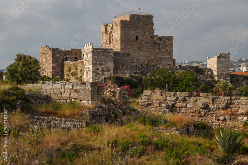 Ruins of the medieval crusaders castle in Byblos  Lebanon