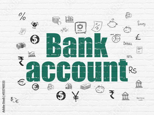 Money concept  Bank Account on wall background